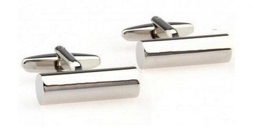 plain silver bar cufflinks