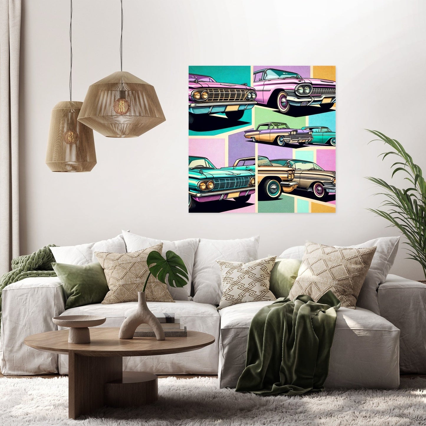 Pastel Pop Motors Canvas