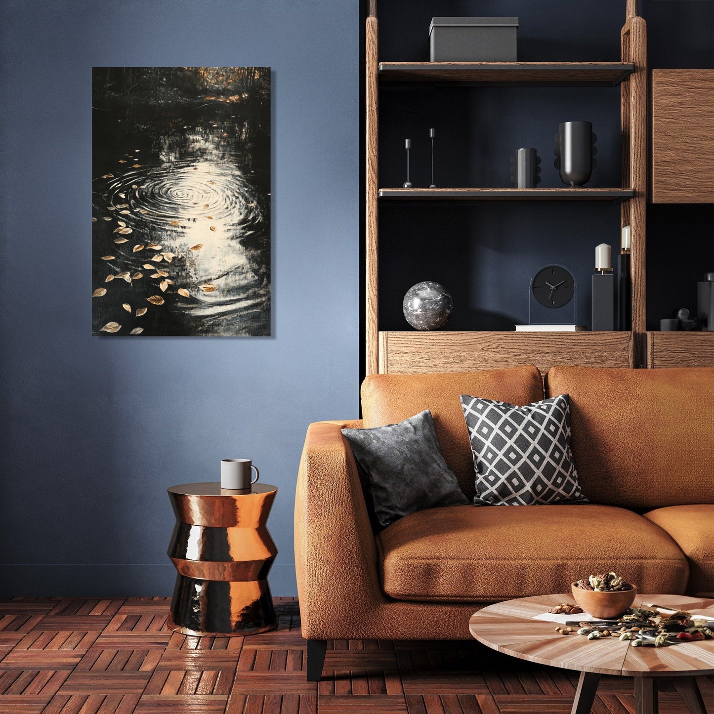 Dancing Leaves Stream Canvas