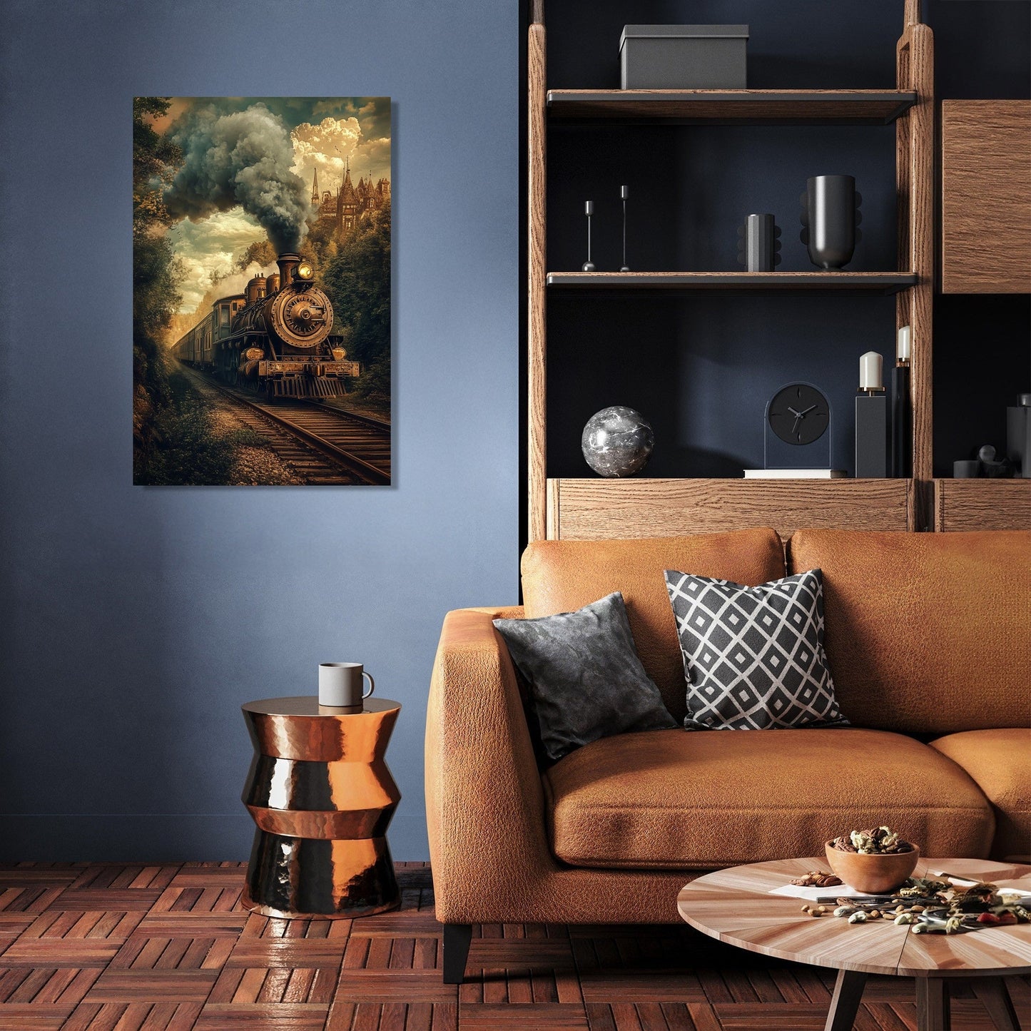 Steampunk Locomotive Reverie Canvas
