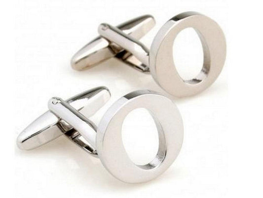 silver letter O design cufflinks