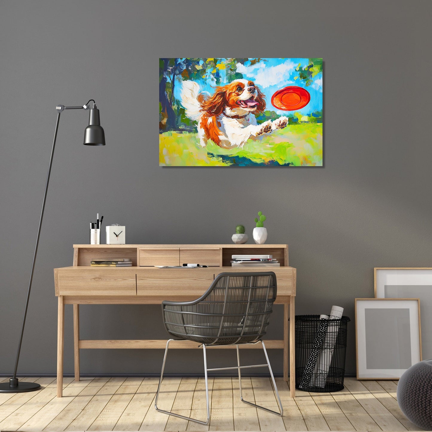 Cavalier's Frisbee Chase Canvas