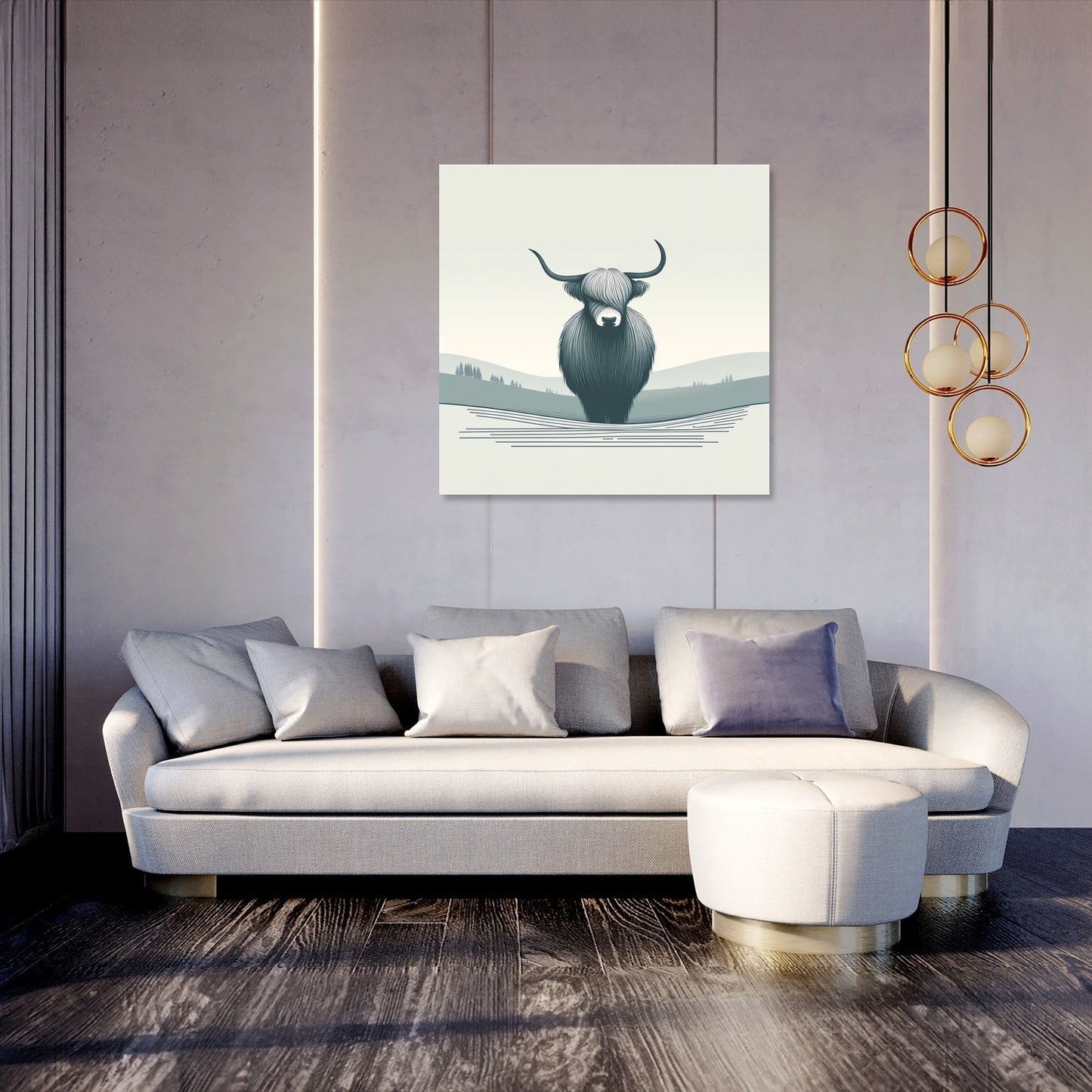 Serene Highland Cow Canvas
