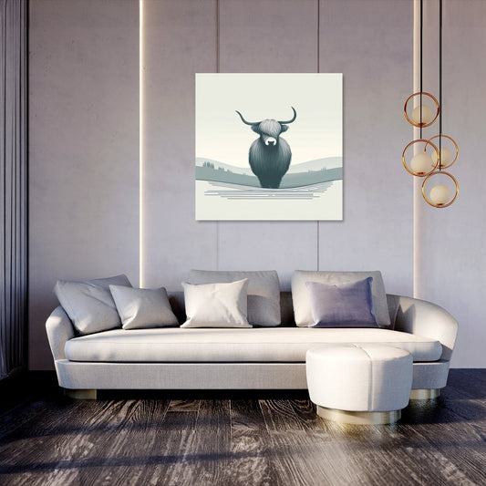 Serene Highland Cow Canvas