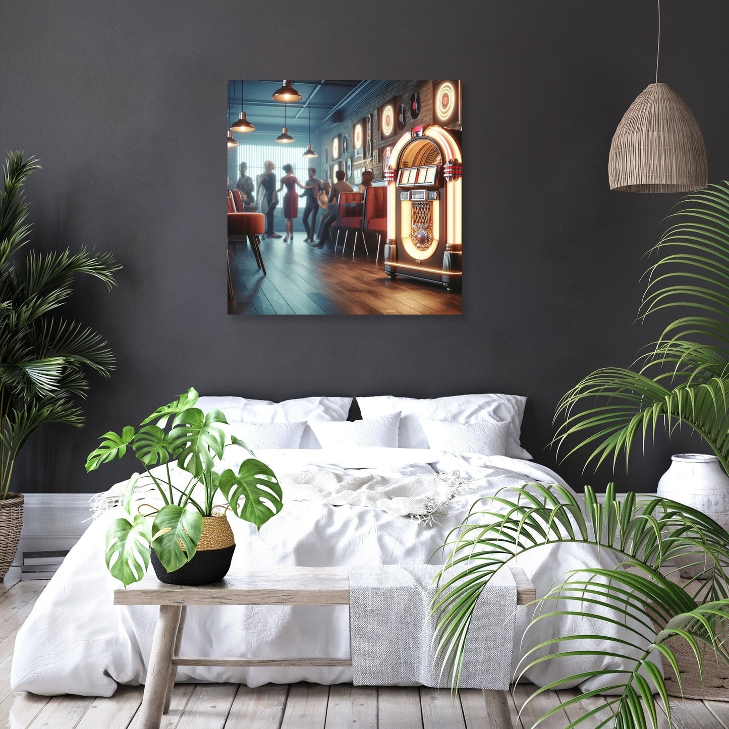Retro Jukebox Lounge Canvas