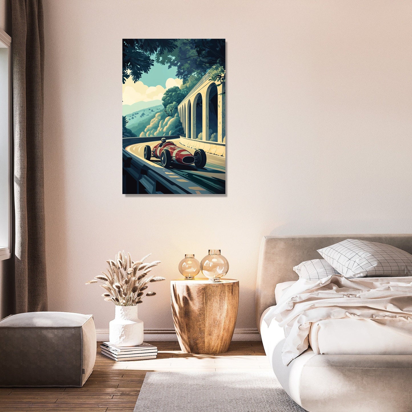 Racing Car Under Bridge Canvas