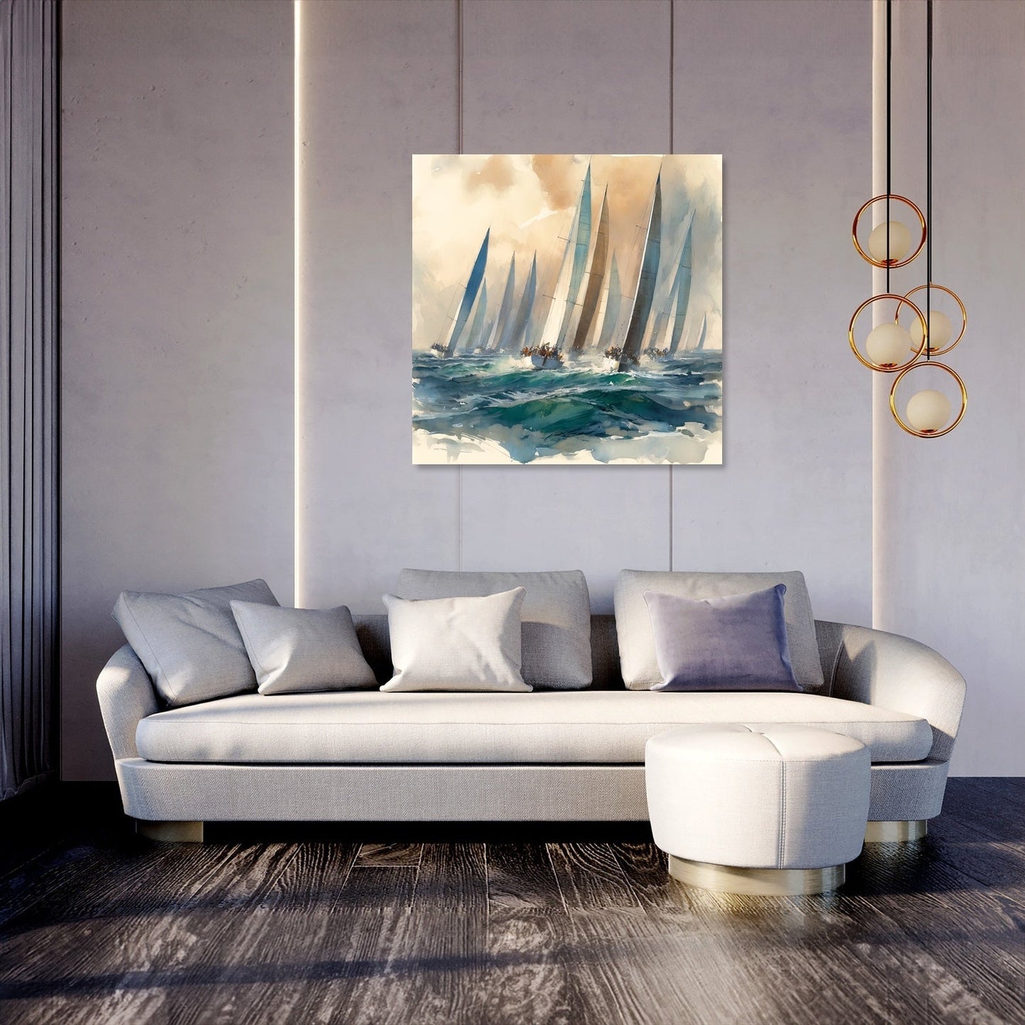Sailboat Race at Dawn Canvas