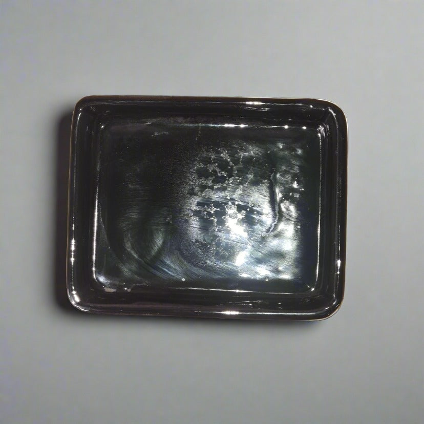 12cm Glazed Drip Tray | Rectangle | Black