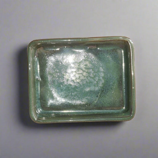 12cm Glazed Drip Tray | Rectangle | Green