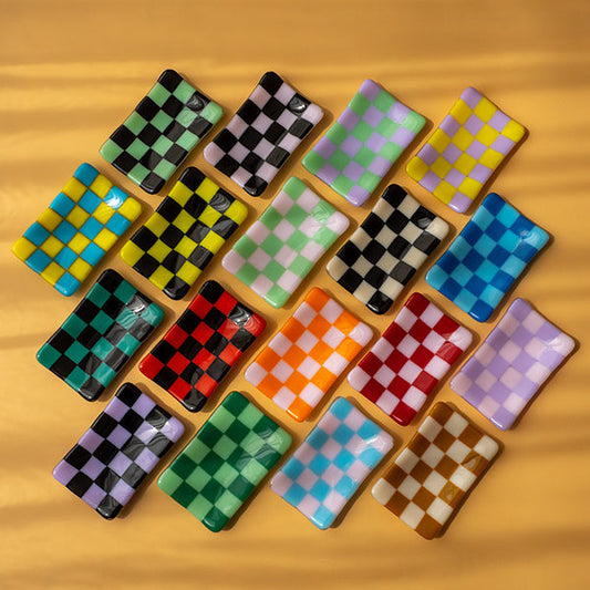 12x7cm Chequered Dual Coloured Small Tray - Bullseye Collection