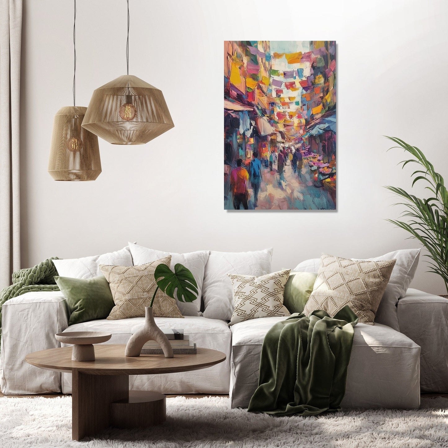 Vibrant Marketplace Canvas