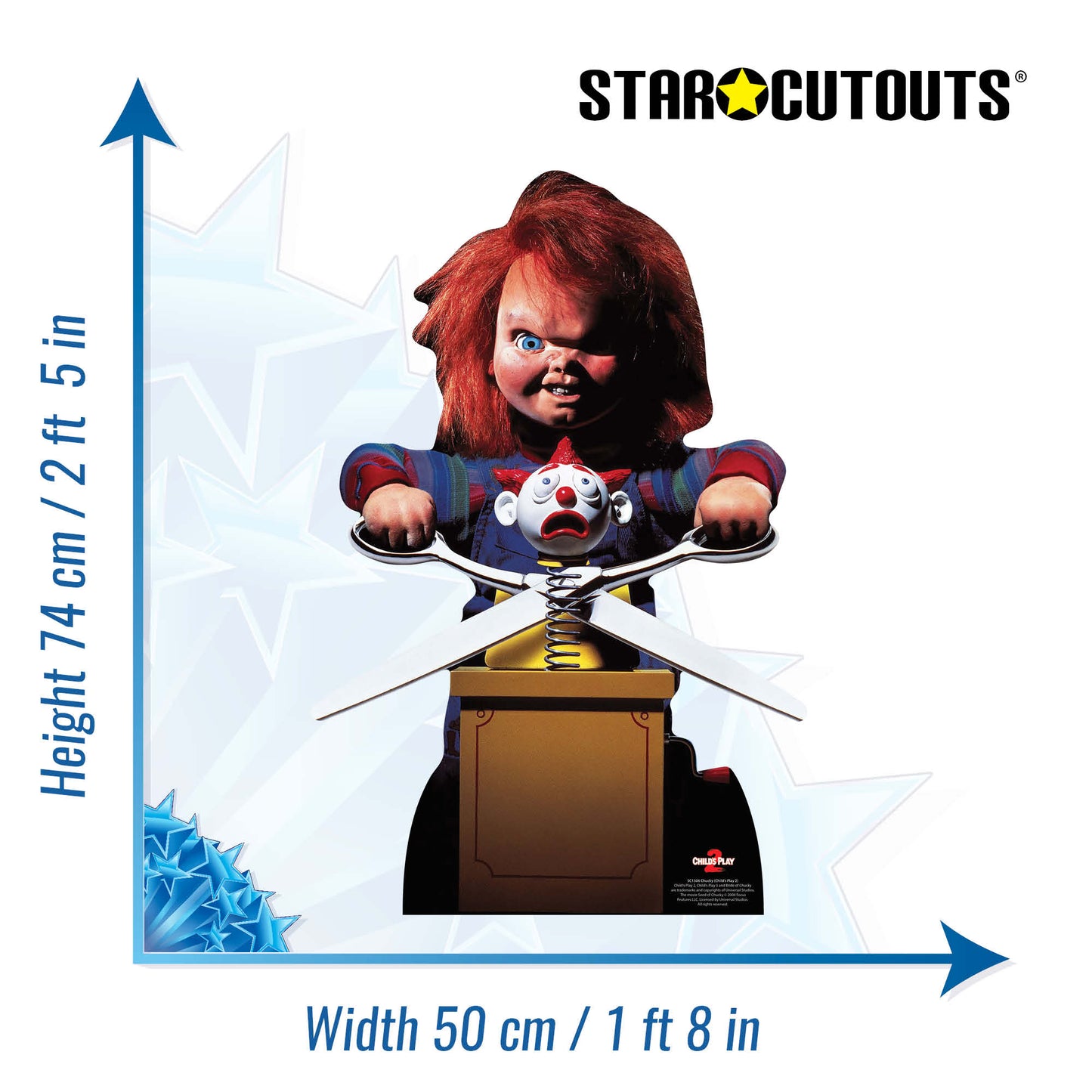 SC1306 Chucky Doll with Scissors Cardboard Cut Out Height 74cm