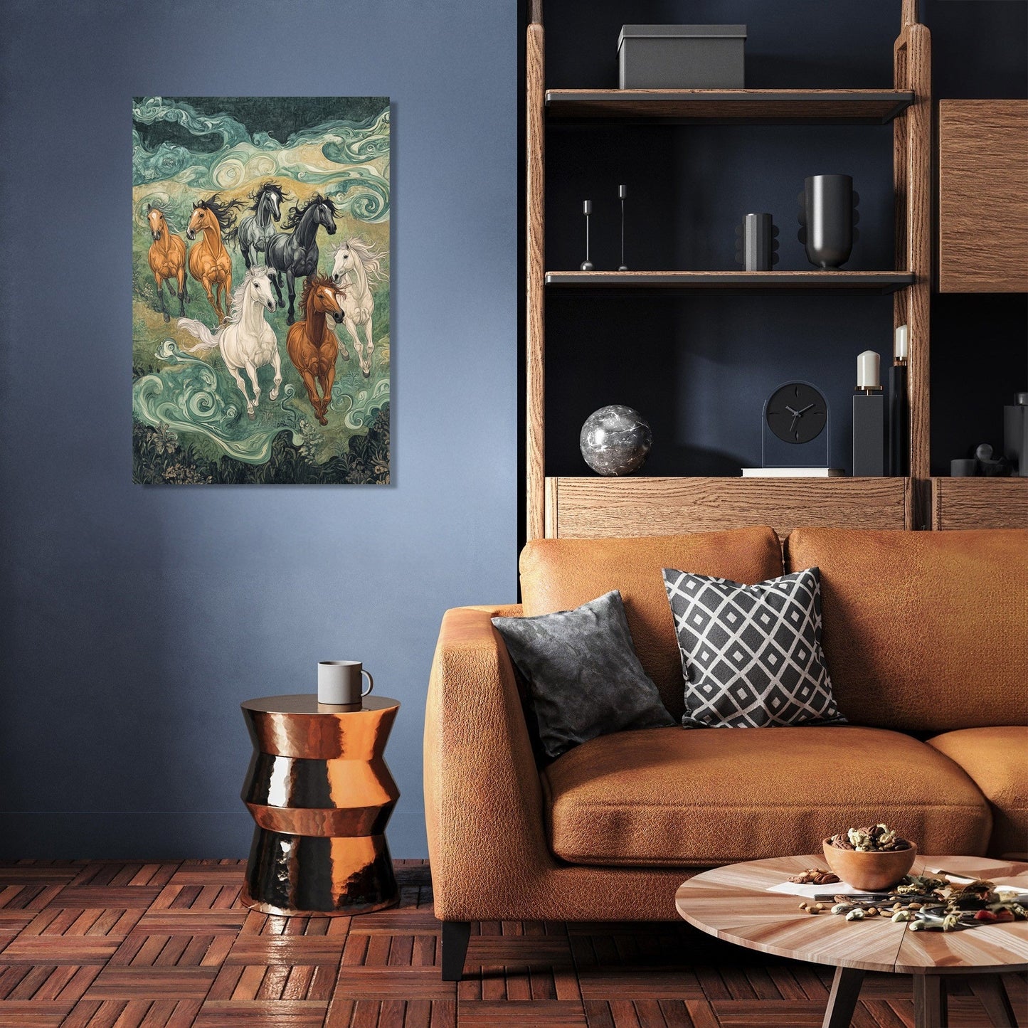 Lucky Running 7 Horses Canvas