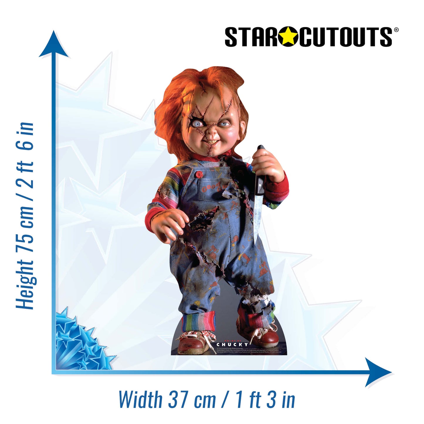 SC1316 Scarred Chucky Doll Cardboard Cut Out Height 75cm