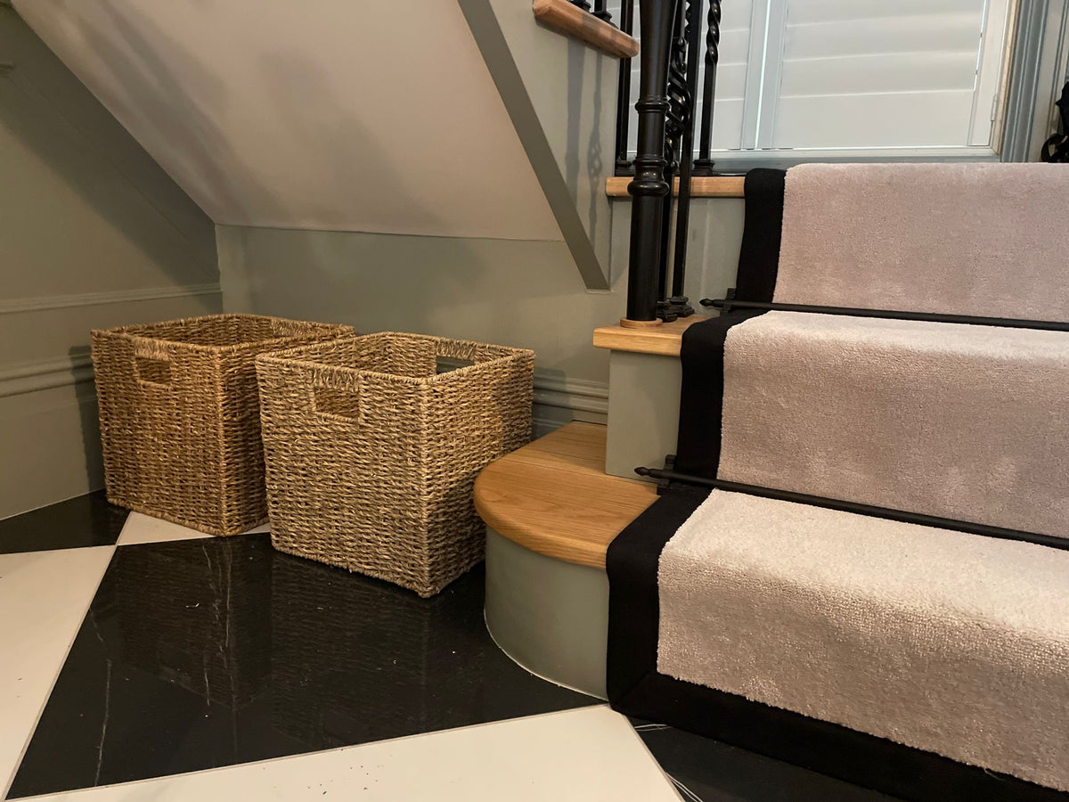 Set of 2 Square Seagrass Storage Baskets