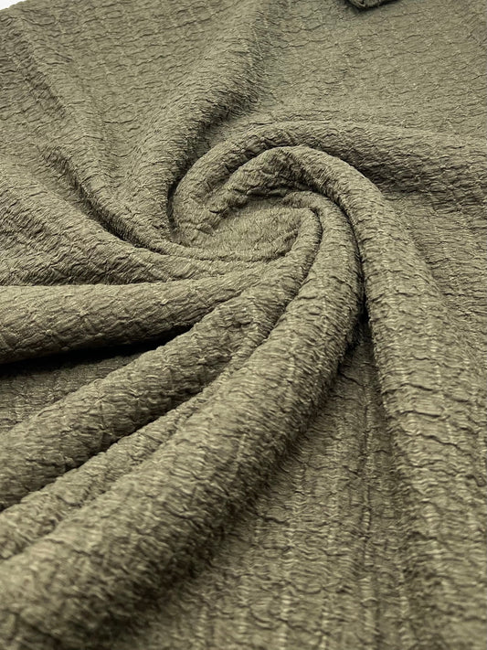 Khaki Nacho Soft Textured Stretch Fabric