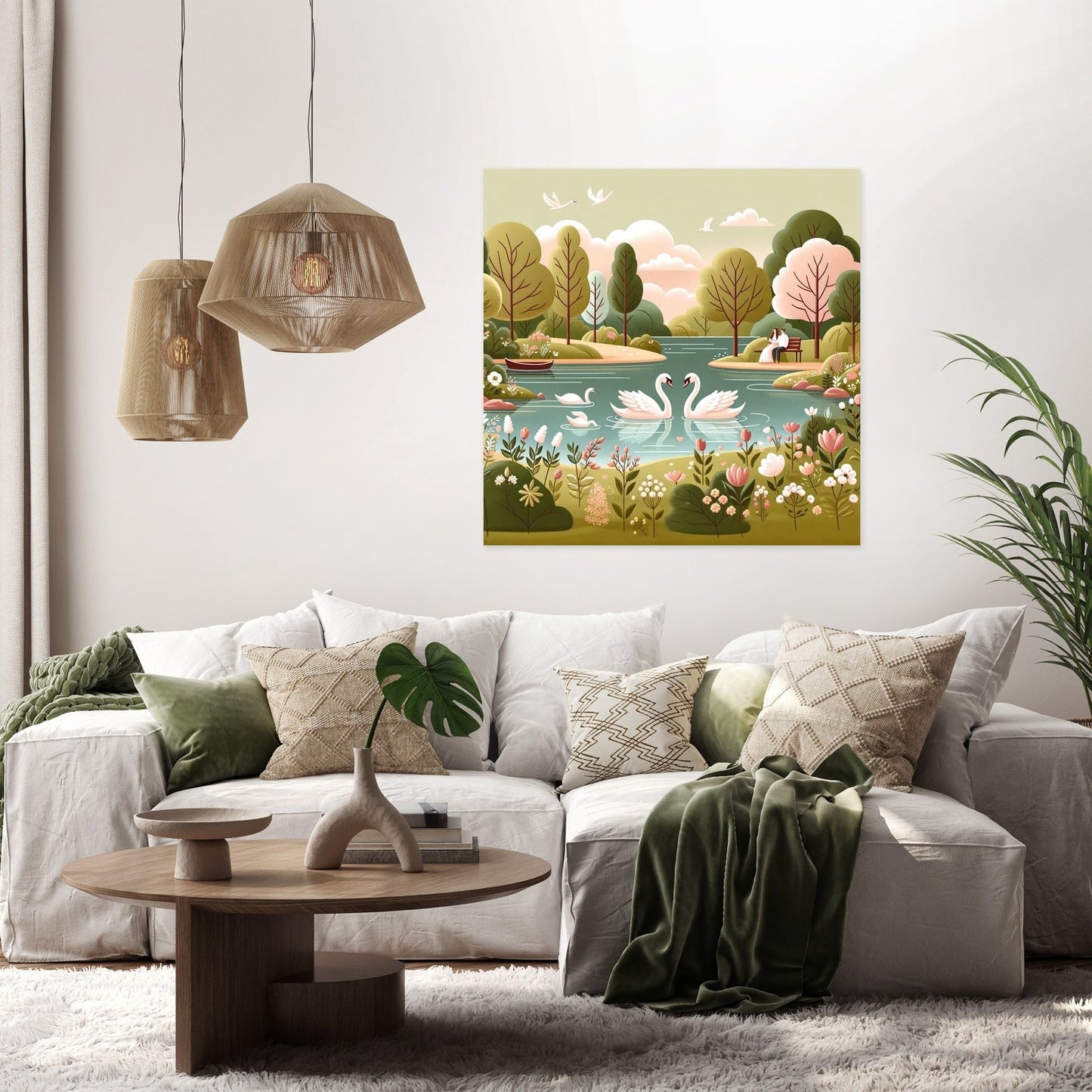 Swan Lake Romance Canvas