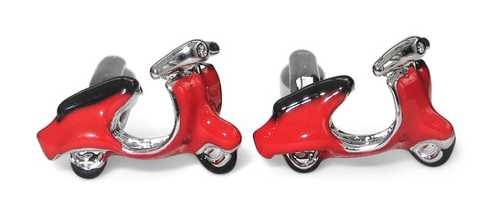 red mod style moped scooter cufflinks