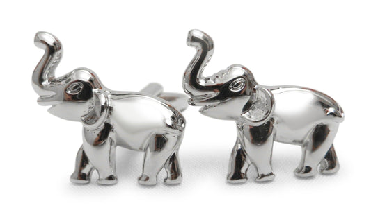 silver elephant cufflinks