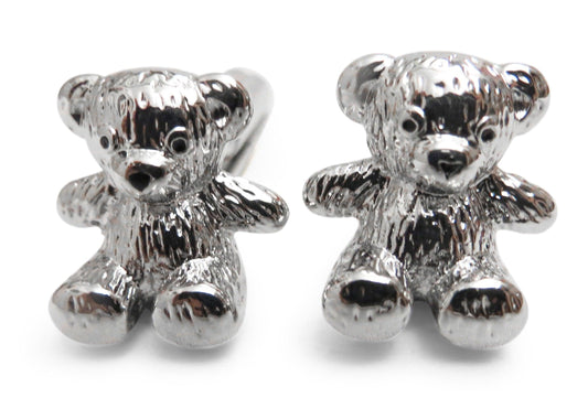 silver teddy bear cufflinks