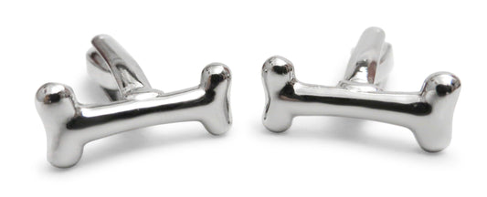 silver dog bone cufflinks