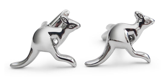silver kangaroo cufflinks