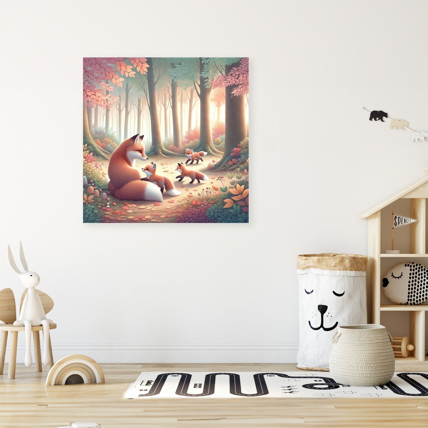 Playful Foxes Canvas