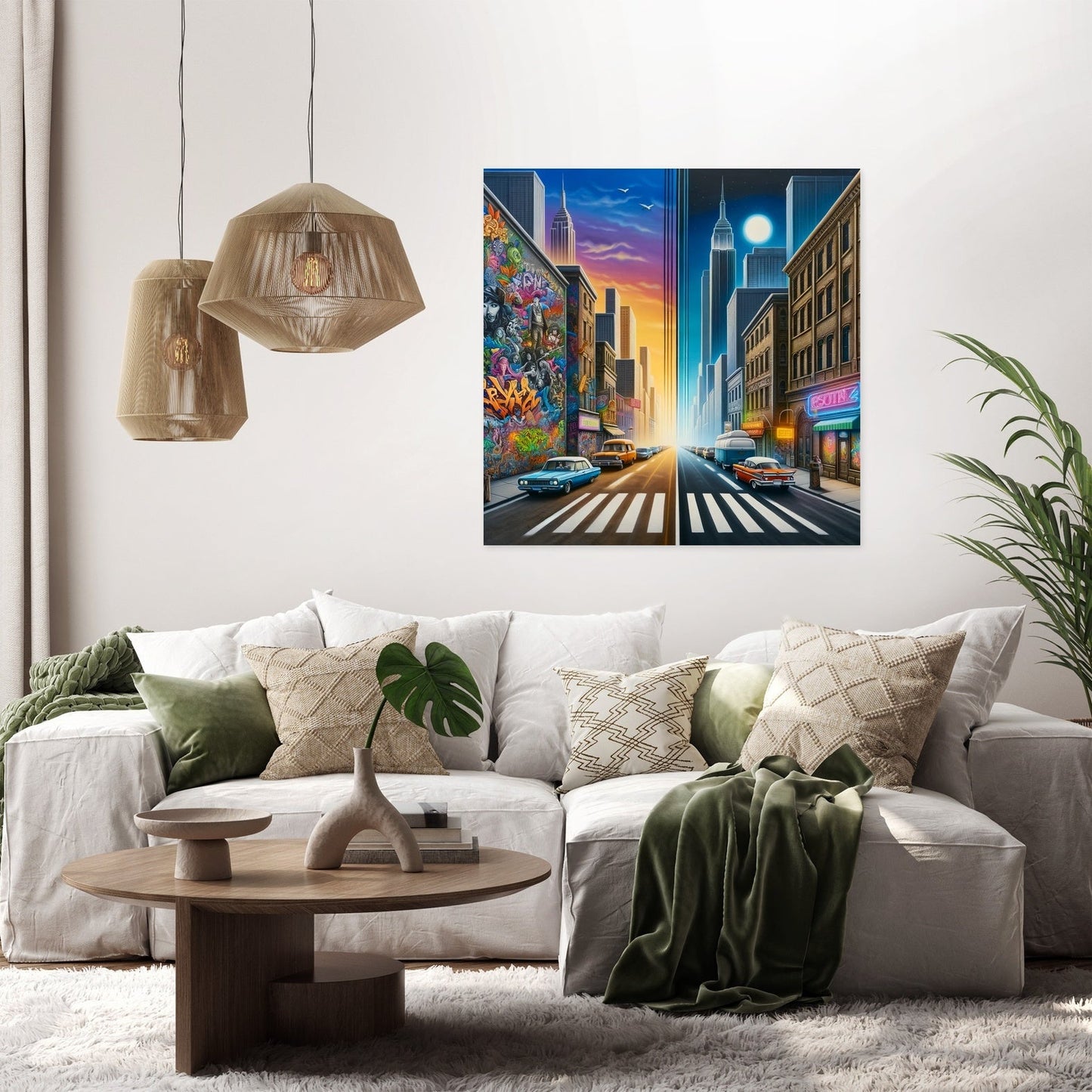 Contrasting Cityscape Canvas