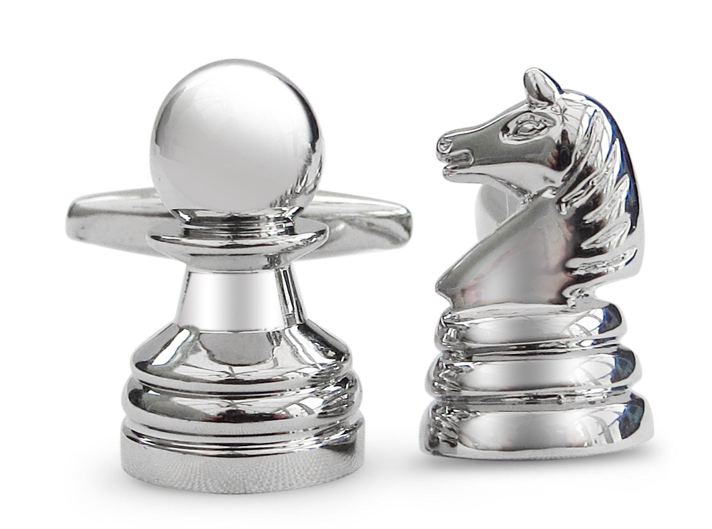 silver style chess piece cufflinks
