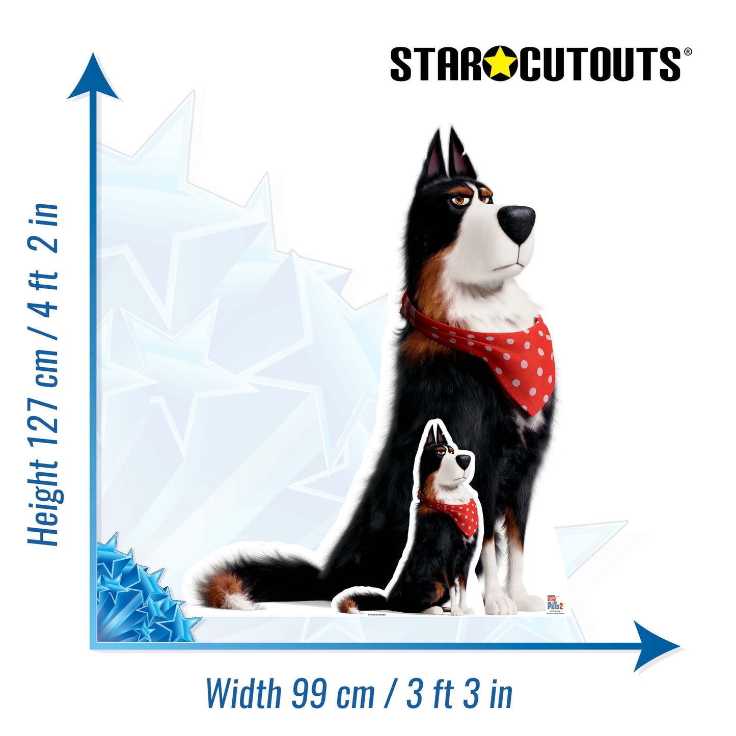 SC1377 Rooster Sheepdog Secret Life of Pets Cardboard Cut Out Height 127cm