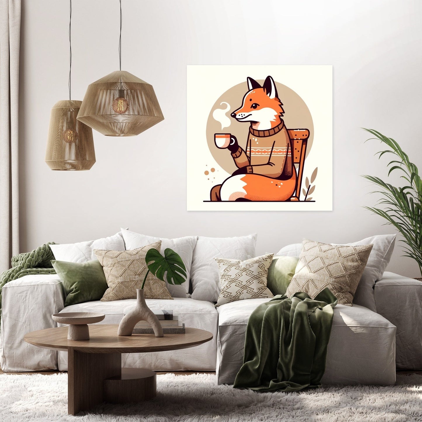 Cozy Fox Tea Canvas