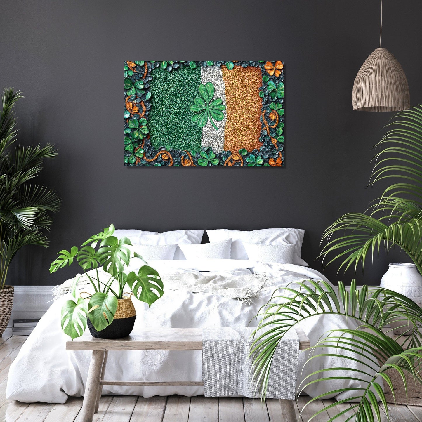 Shamrock Flag Pointillist Canvas