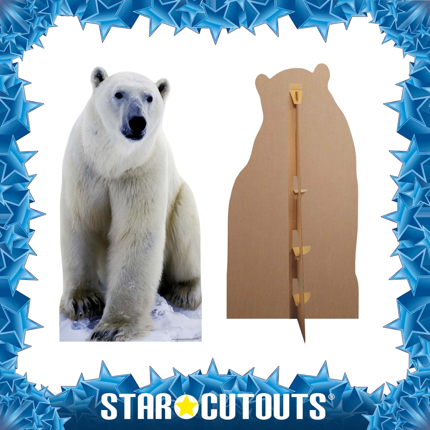 SC139 Polar Bear Cardboard Cut Out Height 185cm