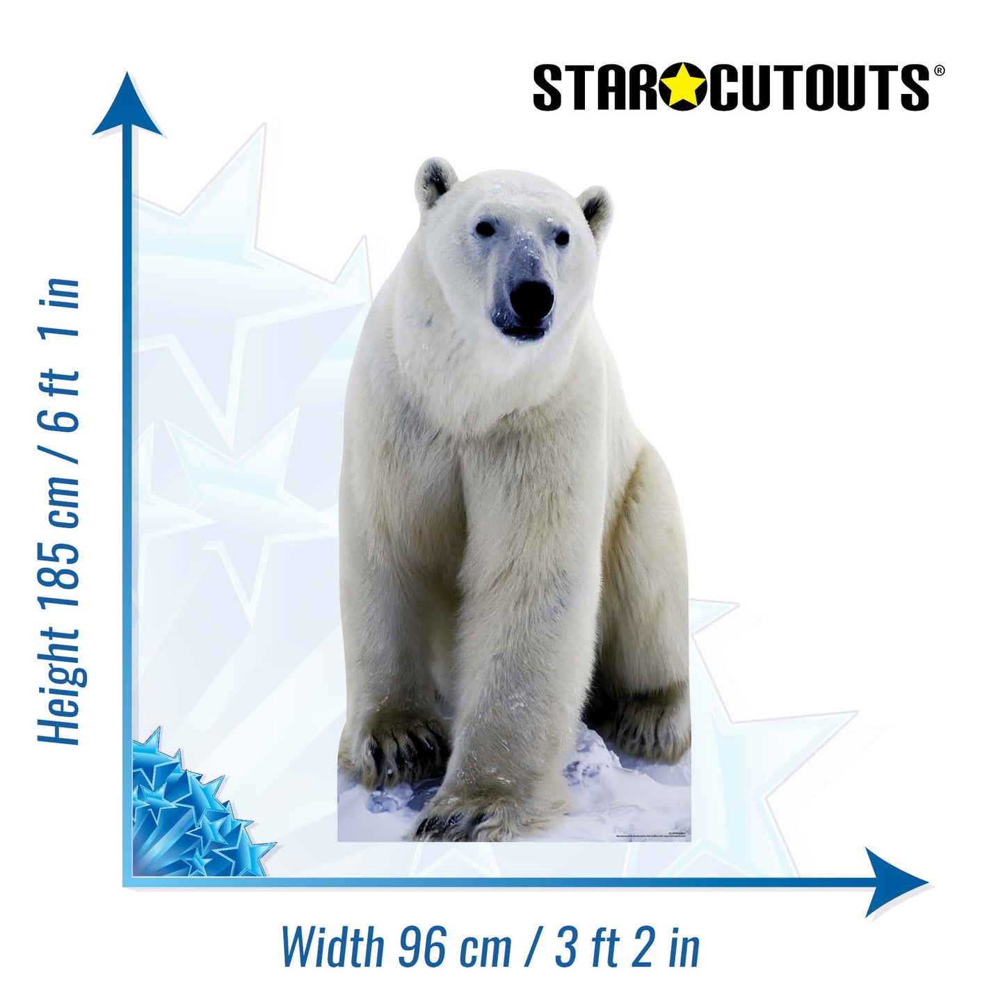 SC139 Polar Bear Cardboard Cut Out Height 185cm