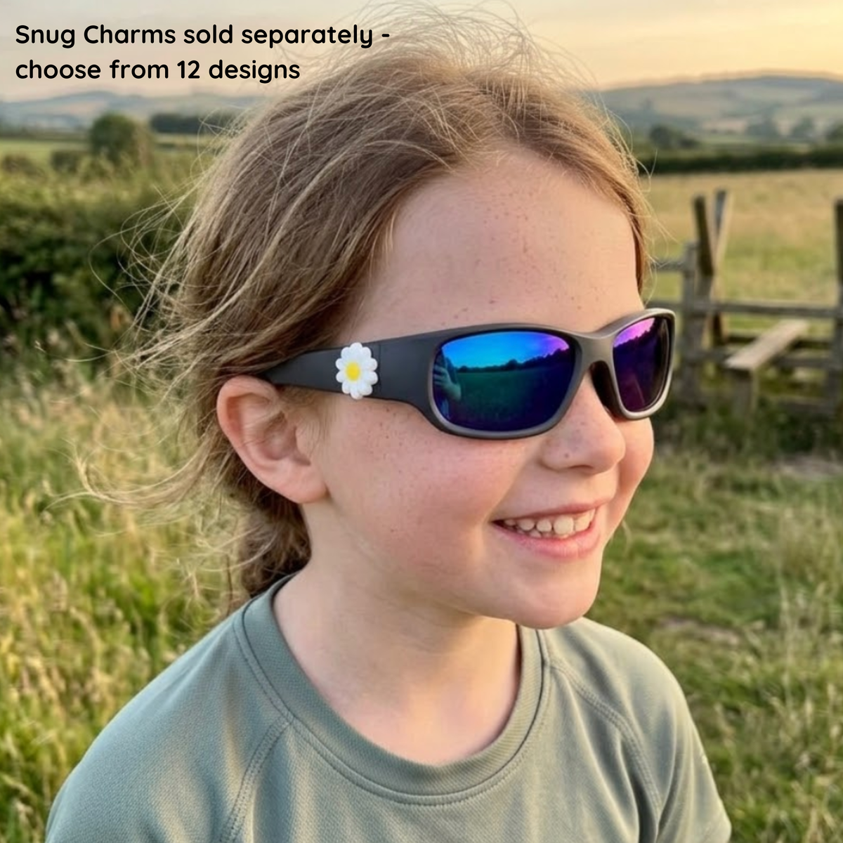 Black Charcoal Kids Sunglasses | REVO Lens | Classic Fit | 6-12 Years
