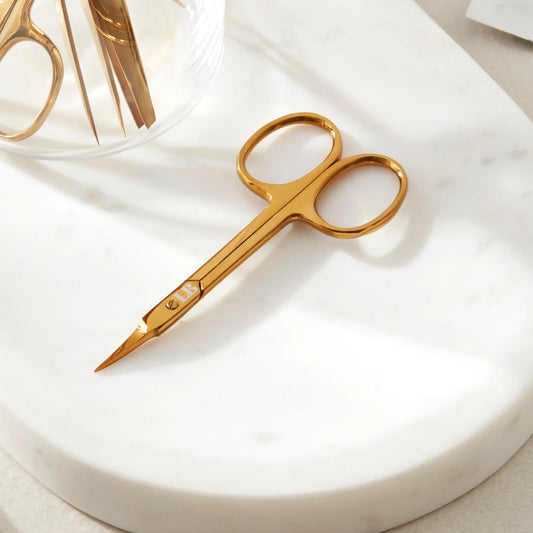 Gold Lightweight Curved Pro Brow Scissors - Boxed