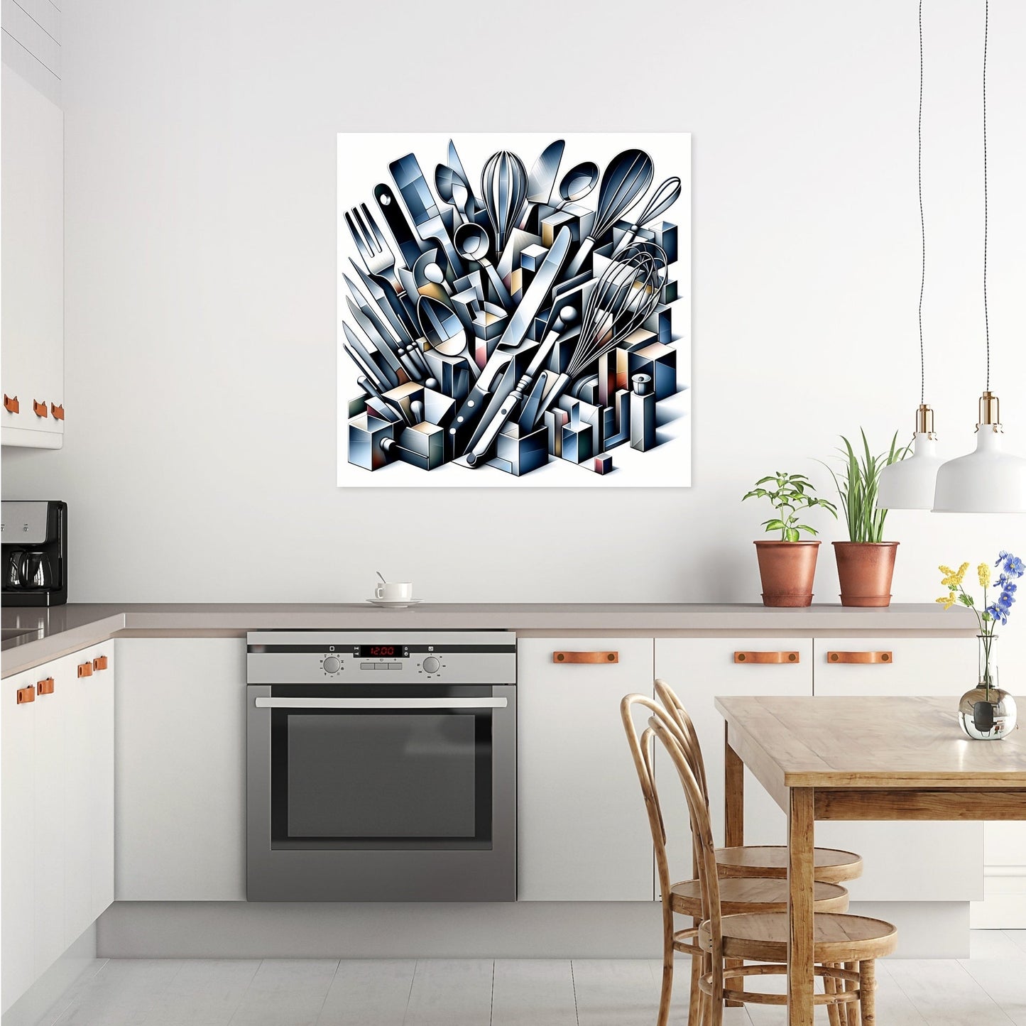 Cubist Kitchen Symphony Canvas
