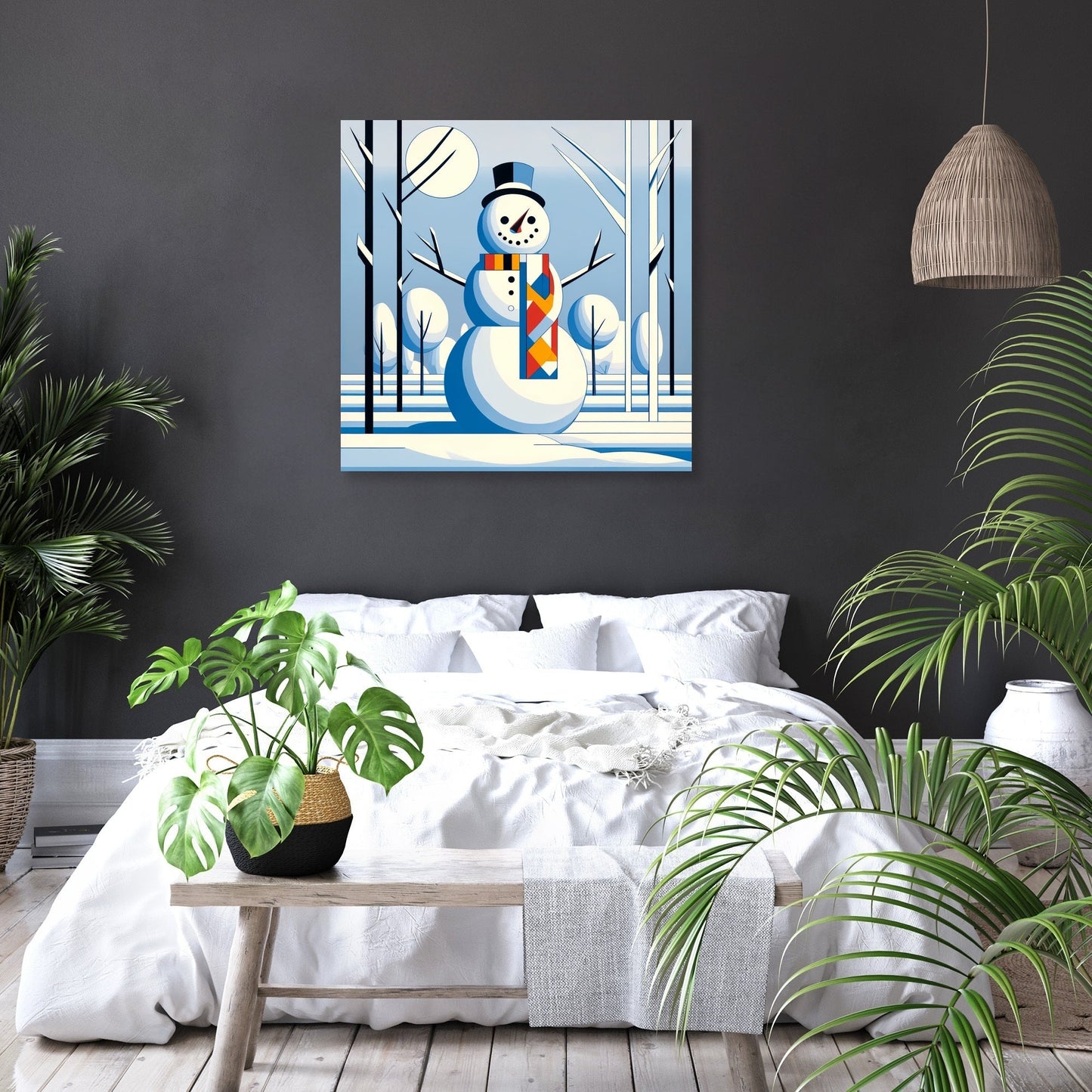 Geometric Winter Canvas
