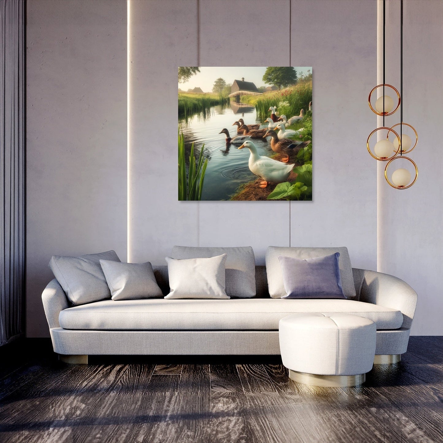 Pondside Ducks Canvas