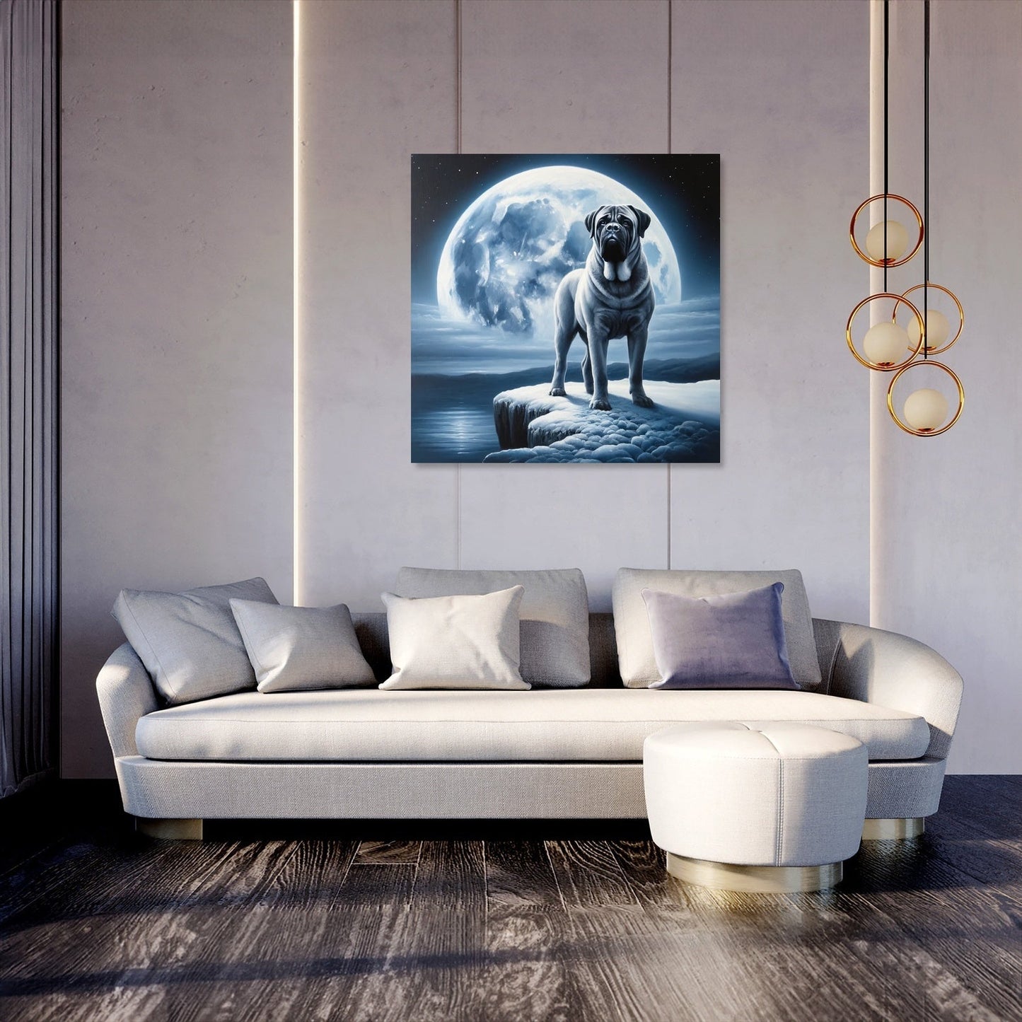 Moonlit Vigil Bullmastiff Canvas