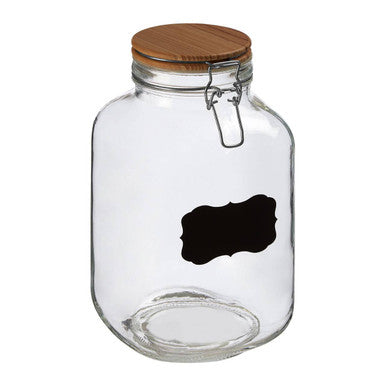 Grocer Glass Storage Jar with Wooden Lid 3000ml
