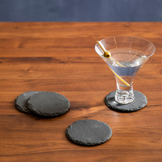Set Of Four Slate Round Coasters