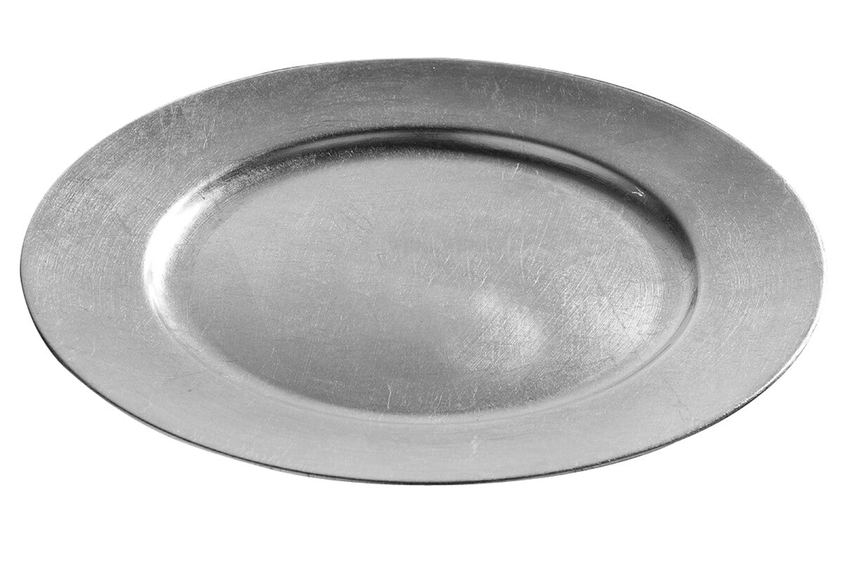 33cm Dia Silver Finish Charger Plate