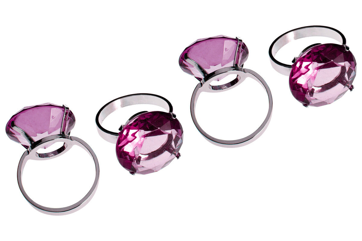Set of Four Purple Napkin Rings | Diamante