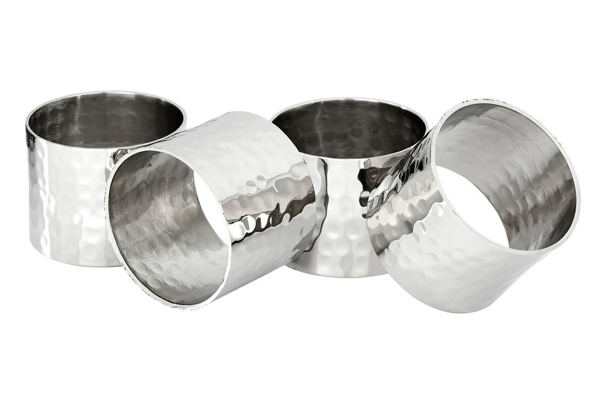 Set Of Four Silver Finish Napkin Rings