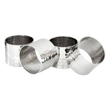 Set Of Four Silver Finish Napkin Rings