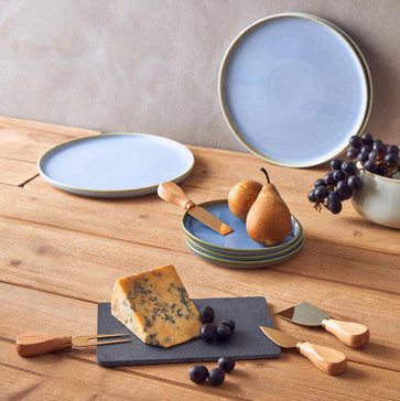 Carter Slate Board And 4 Piece Cheese Knife Set In Gold Finish