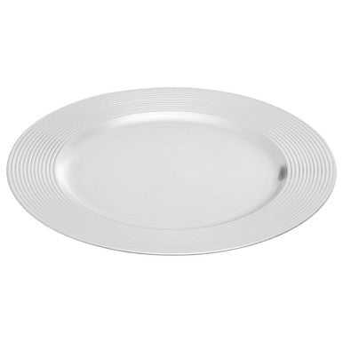 Silver Charger Plate with Ribbed Rim | Dia