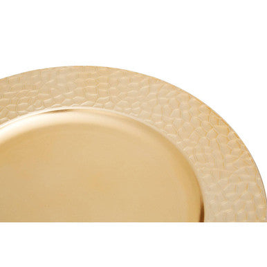 Dia Gold Charger Plate With Hammered Rim