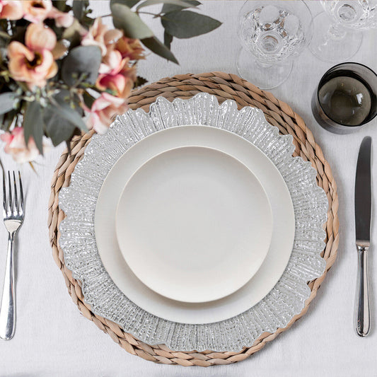 Dia Silver Finish Reef Charger Plate